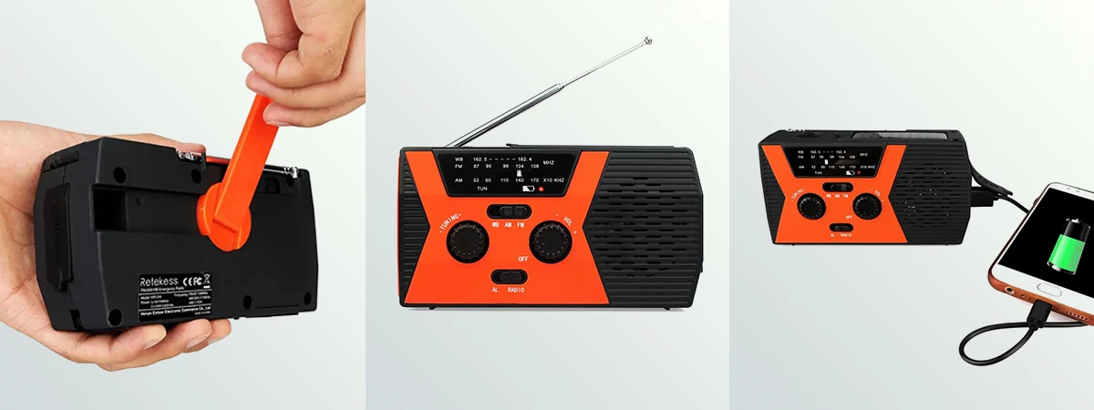 Home 123 hand crank radio emergency alerts